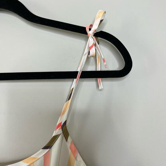 Women Striped Tiered Sleeveless Tie Shoulder Midi Sundress Boho Festival Cottage - Picture 6 of 12